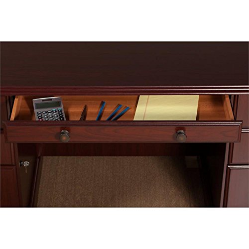 kathy ireland Home by Bush Furniture BNT007CS Bennington Manager's Desk and Lateral File Cabinet, Harvest Cherry