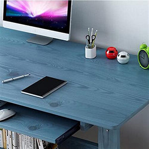 XIANGGUI 1983 Computer Table Home Office Desktop PC Desk with Keyboard Tray and CPU Holder - Multifunctional Writing Table with Storage Drawers and Shelves (Color: C)