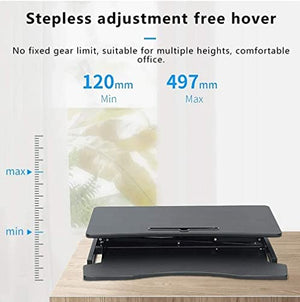 None Standing Desk Converter Stand up Desk Riser Ergonomic Sit Stand Desk Adjustable Height Lift Desks Computer Workstation for Home Office (Black)