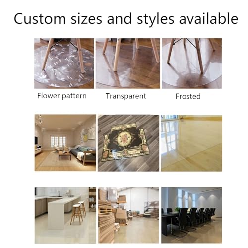 AHAVI Rectangular Clear Glass Chair Mat for Rolling Chairs, Heavy Duty Anti-Slip Carpet - Customizable Size/Easy to Clean (Clear, 140X180CM/4.5FTX5.9FT)