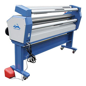 POVOKICI 55in Full-auto Wide Format Cold Laminator 110V Heat Assisted Roll to Roll Large Format Laminating Machine with Trimmer