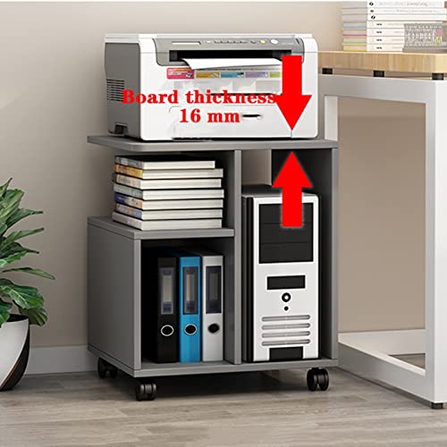 LOVULIFE Computer Tower Stand Printer Table with Storage Rack and Caster Wheels