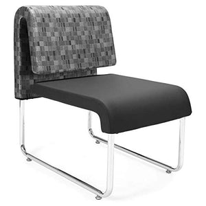 OFM Uno Lounge Chair in Nickel and Black (Set of 2)