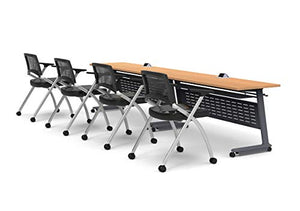 Team Tables Folding Training Seminar Classroom Tables with Power+USB Outlet - 4 Person Seating (Model 5545)