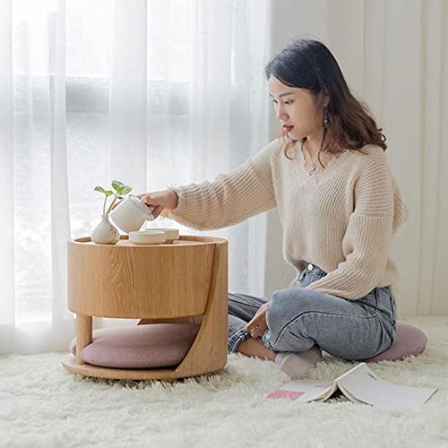 BinOxy Wood Coffee Table for Living Room - Unique Low Table, Accent Furniture, 15x13.3inches