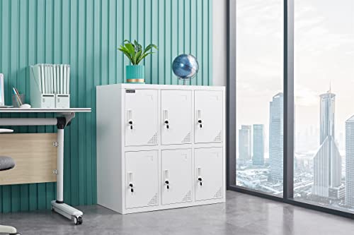MAYROY Metal Locker Office Storage Organizer - Full White, W6D