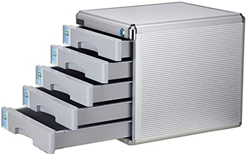 File Storage Cabinet High-Hardness Aluminum Alloy Lockable Drawer Organizer (30X36X30.8CM) - Grey