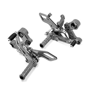 SCMYK CNC Adjustable Rearset Footrests for Yamaha MT-09 FZ-09 - Dark Grey