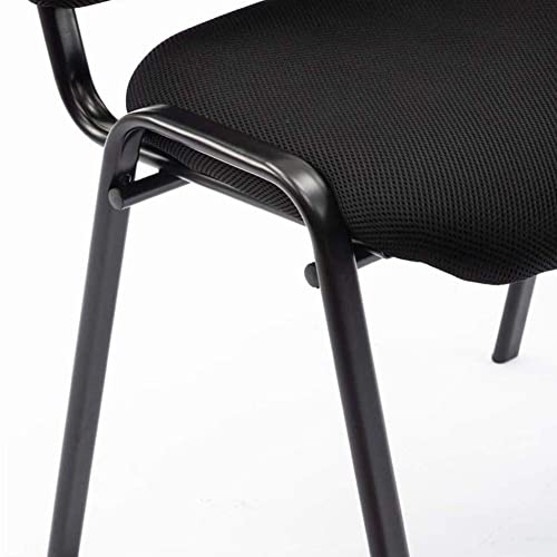 DM Furniture Stackable Black Office Chairs 5 Pack - Mesh Reception Desk Chairs