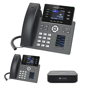 ring-u Small Business PBX Phone System & Service VOIP 2-Phone Bundle (Hello Hub + 2 Executive Phones with WiFi + Bluetooth)