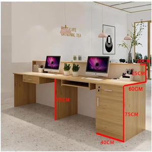 KAGUYASU Reception Counter, Large Capacity Storage, Office Desk Stand, White Maple 86.6 x 23.6 x 39.4 inches