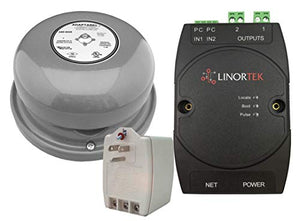 Linortek Netbell-2-1LBel Network Extra Loud Electric School Factory Warehouse Break Alarm Outdoor Signal Bell System Automatic Web-Based Programmable Bell Timer Controller Software POE Enabled