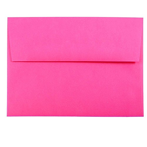 JAM PAPER A7 Colored Invitation Envelopes - 5 1/4 x 7 1/4 - Ultra Fuchsia Hot Pink - Bulk 1000/Carton