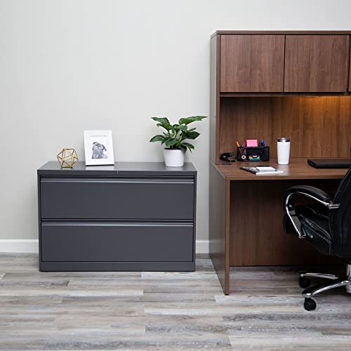 Alera 25503 2-Drawer Lateral File Cabinet - Charcoal, Legal/Letter-Size