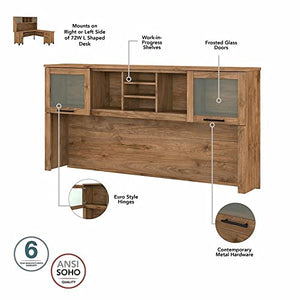Bush Furniture UrbanPro Sit-Stand L Desk Set with File Cabinet in Walnut - Engineered Wood