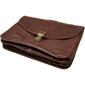 Cenzo 4050 Italian Leather Briefcase Attache