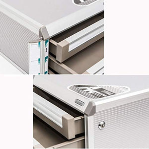 WASHLA Aluminum Alloy File Cabinet with Lockable Drawer Organizer