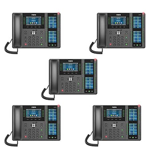 Fanvil X210 (5-Pack) High-End Enterprise IP Phone 20 SIP Lines Built-in Bluetooth Dual Gigabit Ports with PoE and Wi-Fi Connectivity by Fanvil
