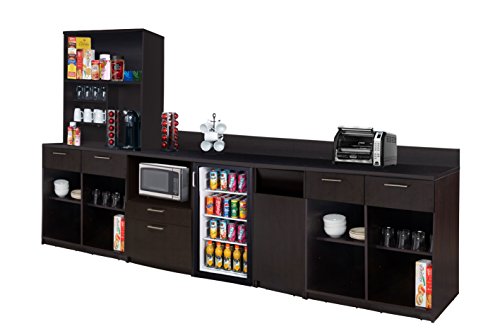 BREAKtime Espresso 5 Piece Lunch Room Furniture Buffet Model 3307 - Factory Assembled