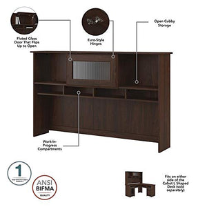 Pemberly Row Modern Walnut 60W Hutch - Engineered Wood