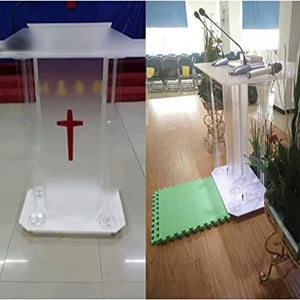 ZEELYDE Acrylic Transparent Podium for Meeting, Standing Reception, Church Wedding - Glass Lecterns and Podiums