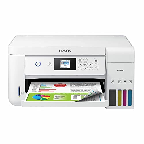 Epson Premium EcoTank 2760 All-in-One Color Inkjet Cartridge-Free Supertank Printer I Print Copy Scan I Wireless I Mobile Printing I Auto Duplex Printing I 1.44" Color LCD I Print Up to 10.5 ISO ppm
