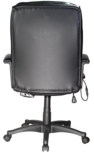 Comfort Products 60-6810 Leather Executive Chair with 5-Motor Massage, Black