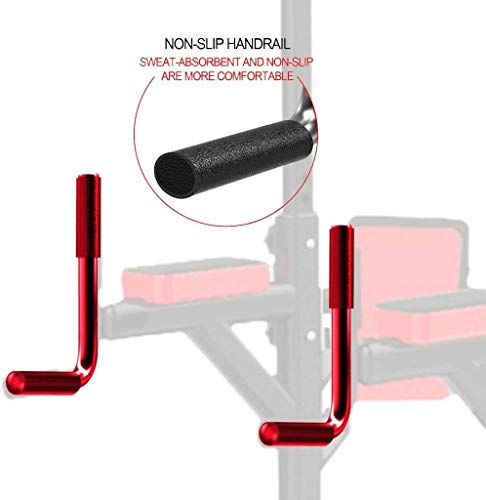 DLWDMRV Professional Home Dumbbell Bench Multi-Function Power Tower with Sit Up Bench,Adjustable Height Pull Up Tower Heavy Duty Dip Station Fitness Exercise Strength Training Workout Equipment
