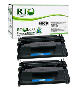Renewable Toner Compatible MICR Toner Cartridge Replacement for HP 87A CF287A Laserjet Pro M501 Enterprise M506 MFP M527 (2-Pack)