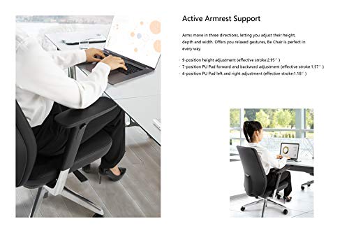 ALFA Furnishing Genuine Leather Executive Office Chair with Adjustable Backrest & Aluminum Base, Lumbar Support Leather Chair with Adjustable 3D Armrests – Black