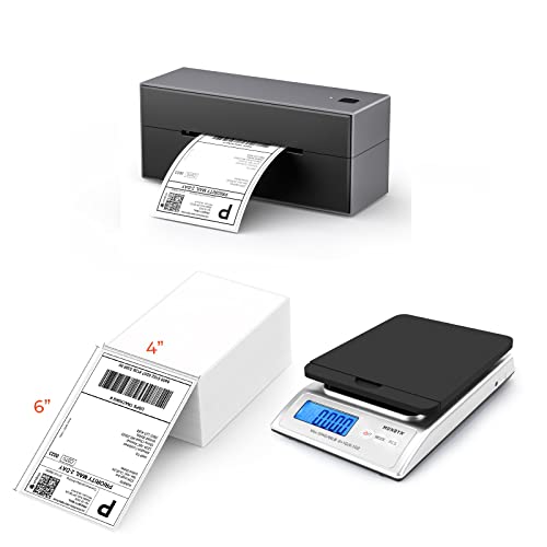 MUNBYN Bluetooth Thermal Label Printer & Thermal Direct Shipping Label 、Shipping Scale