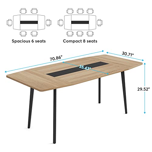 LITTLE TREE 6 FT Boat Shaped Conference Room Table