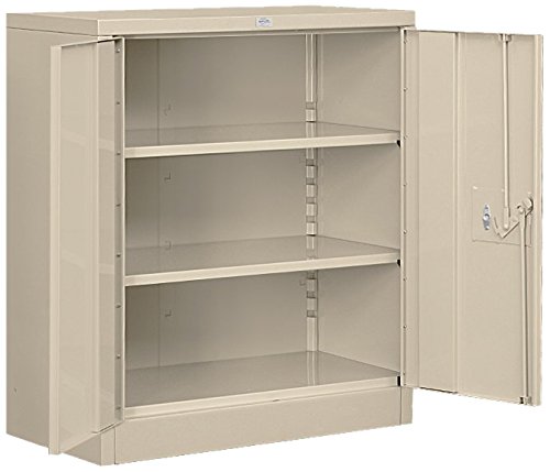 Salsbury Industries Counter Height Heavy Duty Storage Cabinet, Unassembled, Tan