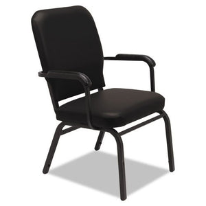 Alera BT6516 Oversize Stack Chair w/Arms, Black Antimicrobial Vinyl, 2/Carton