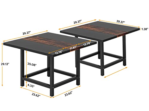 LITTLE TREE 6.5 Ft Modern Black Conference Table for Office & Conference Room