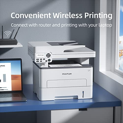 Pantum M7102DW Monochrome Wireless All-in-one ADF Multifunction Laser Printer, Auto Duplex, Copy＆Scan(W5G63B)