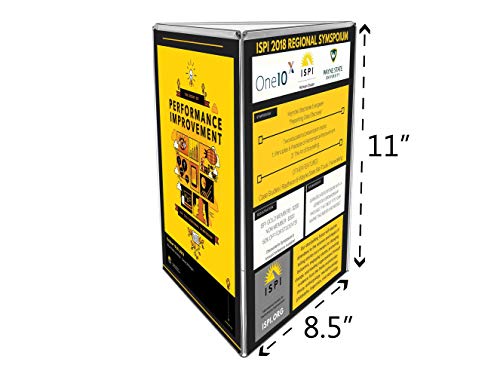 Marketing Holders Sign Holder Top Load Three Sided Table Tent 8.5"w x 11"h Frame Restaurant Menu Ad Display Stand Tabletop Value Pack of 20
