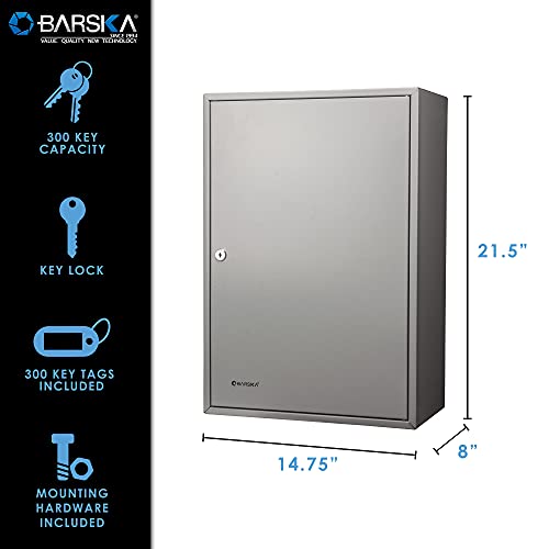 Barska CB13238 Key Lock 300 Position Adjustable Key Cabinet Lock Box Grey ,14.75" x 8" x 21.75"