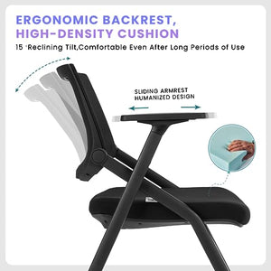 BROBRIYO Stackable Conference Room Chairs with Wheels - 30 Pack, Ergonomic Mesh Back and Arms