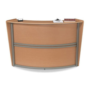 OFM Marque Series Single-Unit Curved Reception Station, Maple