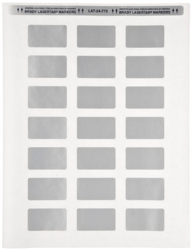 Brady LAT-24-773-1 1.75" Width x 1" Height, B-773 and B-966B Metallized Polyester with Overlaminate, Matte Finish Silver PermaShield Laser Printable Label (Pack of 1000)
