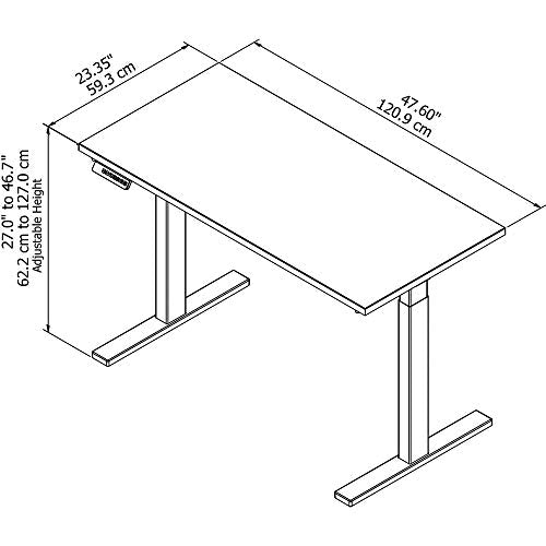 Move 60 Series 48W x 24D Height Adjustable Standing Desk in Natural Maple with Black Base