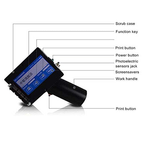 Premium Quality Handheld Intelligent Inkjet Printer Ink Date Coder Coding Machine LED Screen Display for Trademark,Logo,Graphic,Date Coder - English Edition