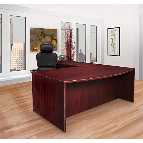 Lorell Mahogany Left Return Desk, 42"x24"x29