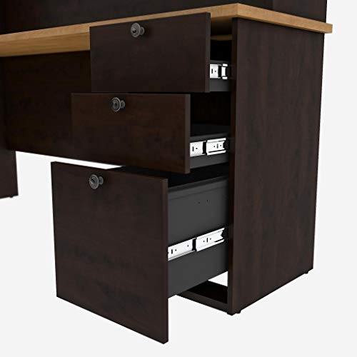 Bestar Manhattan U-Shaped Workstation, Secret Maple/Chocolate