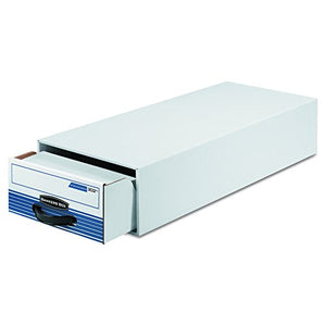 Bankers Box 00302 STOR/DRAWER Steel Plus Storage Box, Check Size, Wire, White/Blue (Case of 12)