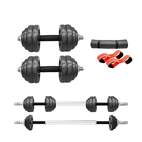 MESIXI Adjustable Dumbbell Barbell Set Strength Training Equipment Weight Lifting Cast Iron Free Hand Weights with Anti-Slip Rubber Handle for Women Men Home Gym Office Full Body Workout Fitness