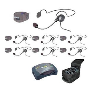EARTEC UltraPAK and HUB Headset System with 1-HUB, 7-UltraPAK, and 7-Cyber Headsets