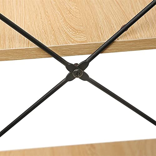 SYLTER Office Conference Table with Storage Shelves 43.3" - Black Metal Frame