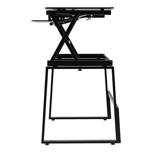 Rocelco 40" Large Height Adjustable Standing Desk BUNDLE - Quick Sit Stand Up Dual Monitor Riser - Tall Gas Spring Assist Computer Workstation - Retractable Keyboard Tray - Black (R DADRB-40-FS2)